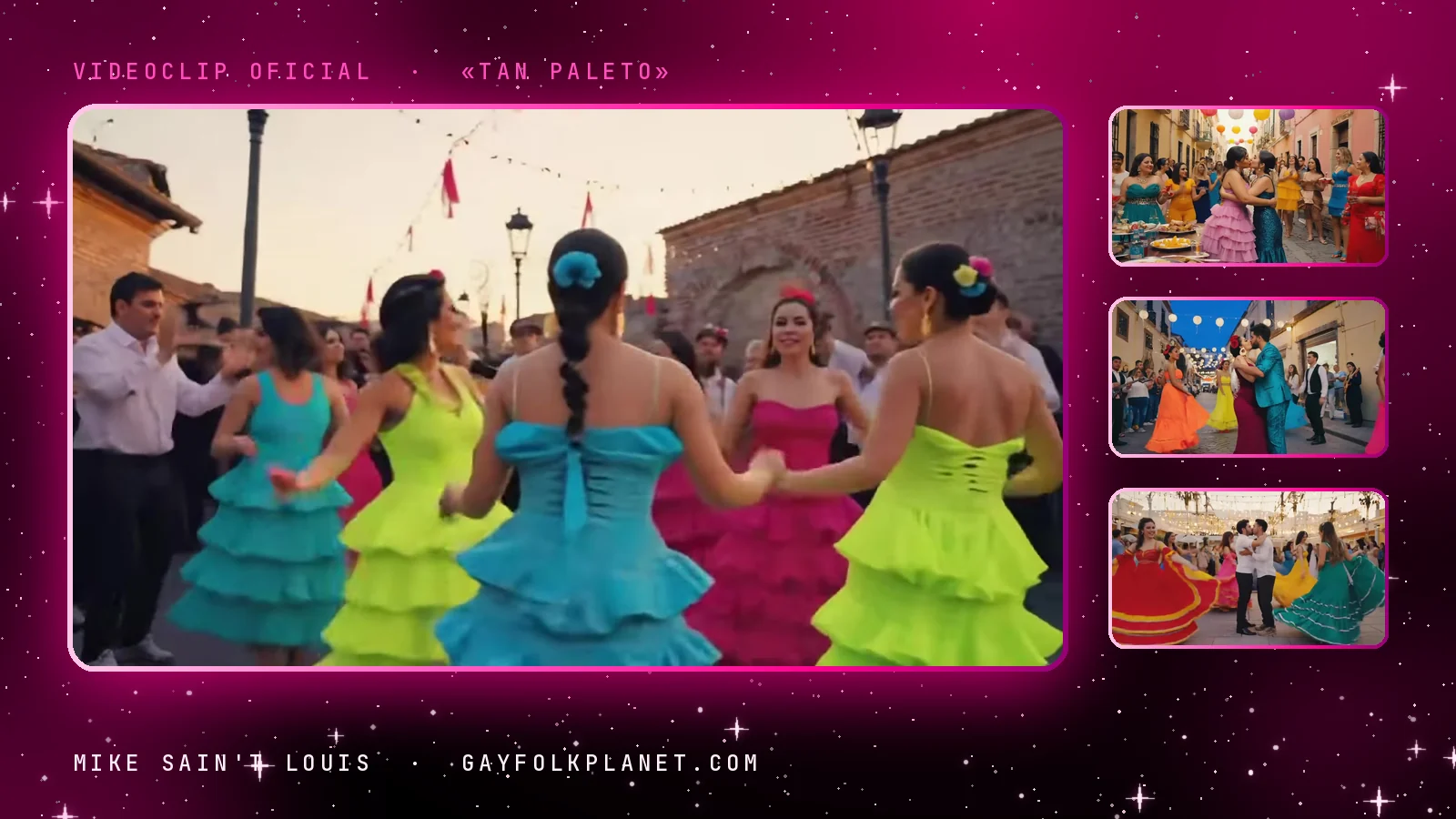 Fotogramas del videoclip oficial de «Tan paleto», de Mike Sain't Louis