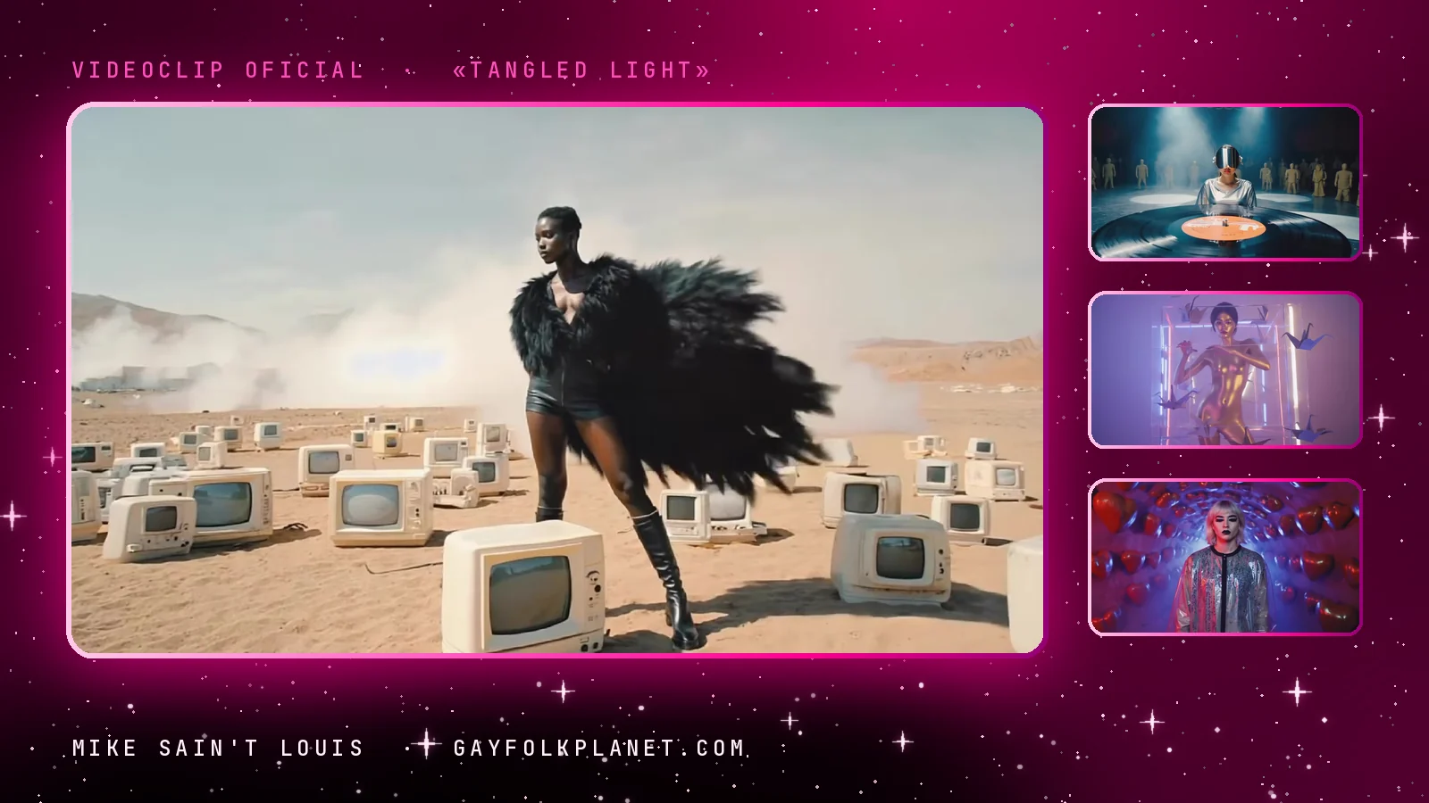 Fotogramas del videoclip oficial de «Tangled Light», de Mike Sain't Louis