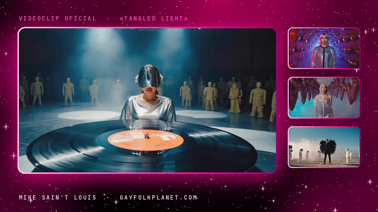 Fotogramas del videoclip oficial de «Tangled Light», de Mike Sain't Louis