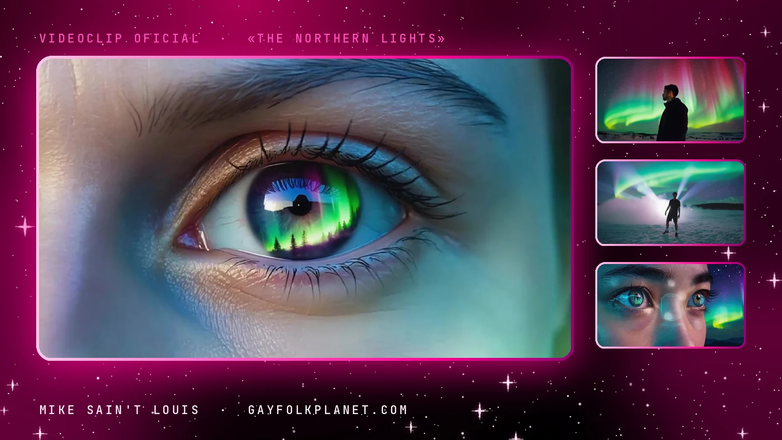 Fotogramas del videoclip oficial de «The Northern Lights», de Mike Sain't Louis
