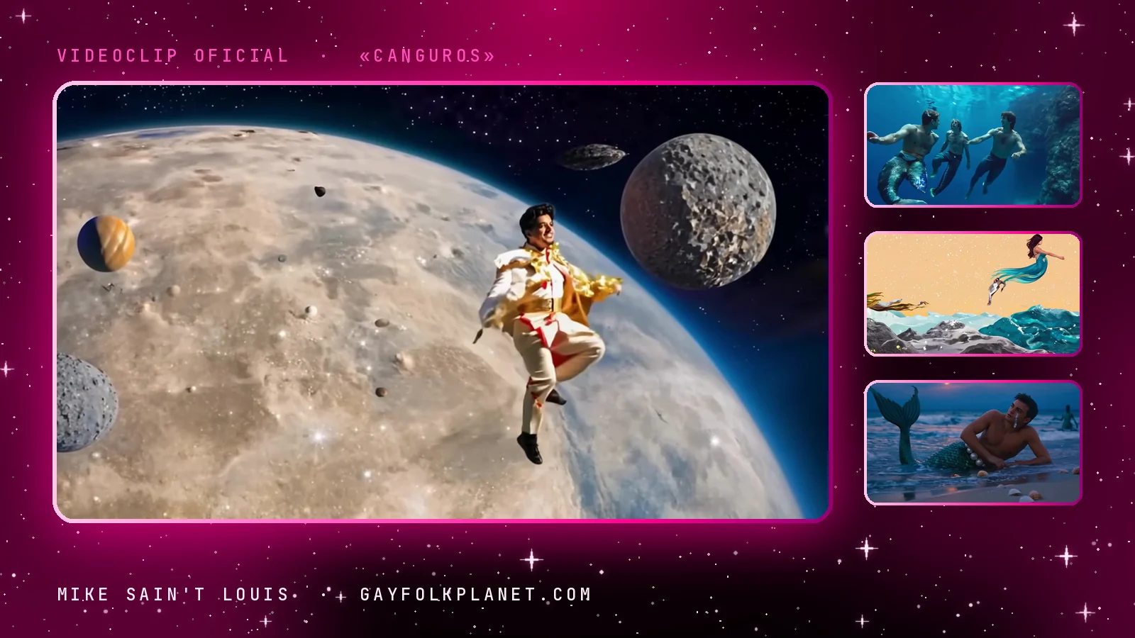 Fotogramas del videoclip oficial de «Canguros», de Mike Sain't Louis