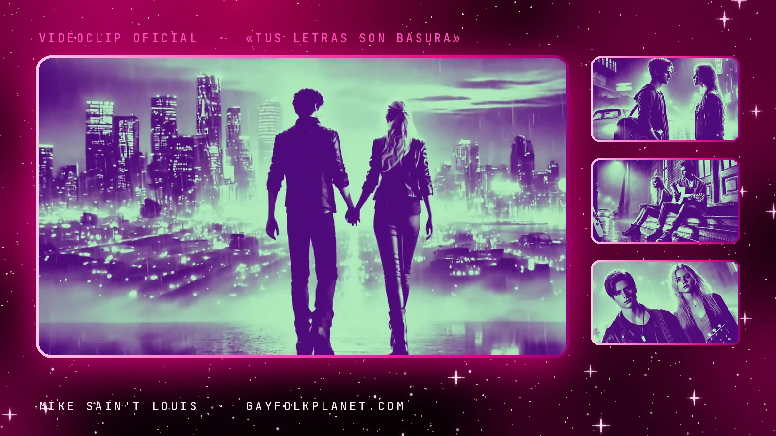 Fotogramas del videoclip oficial de «Tus Letras Son Basura», de Mike Sain't Louis
