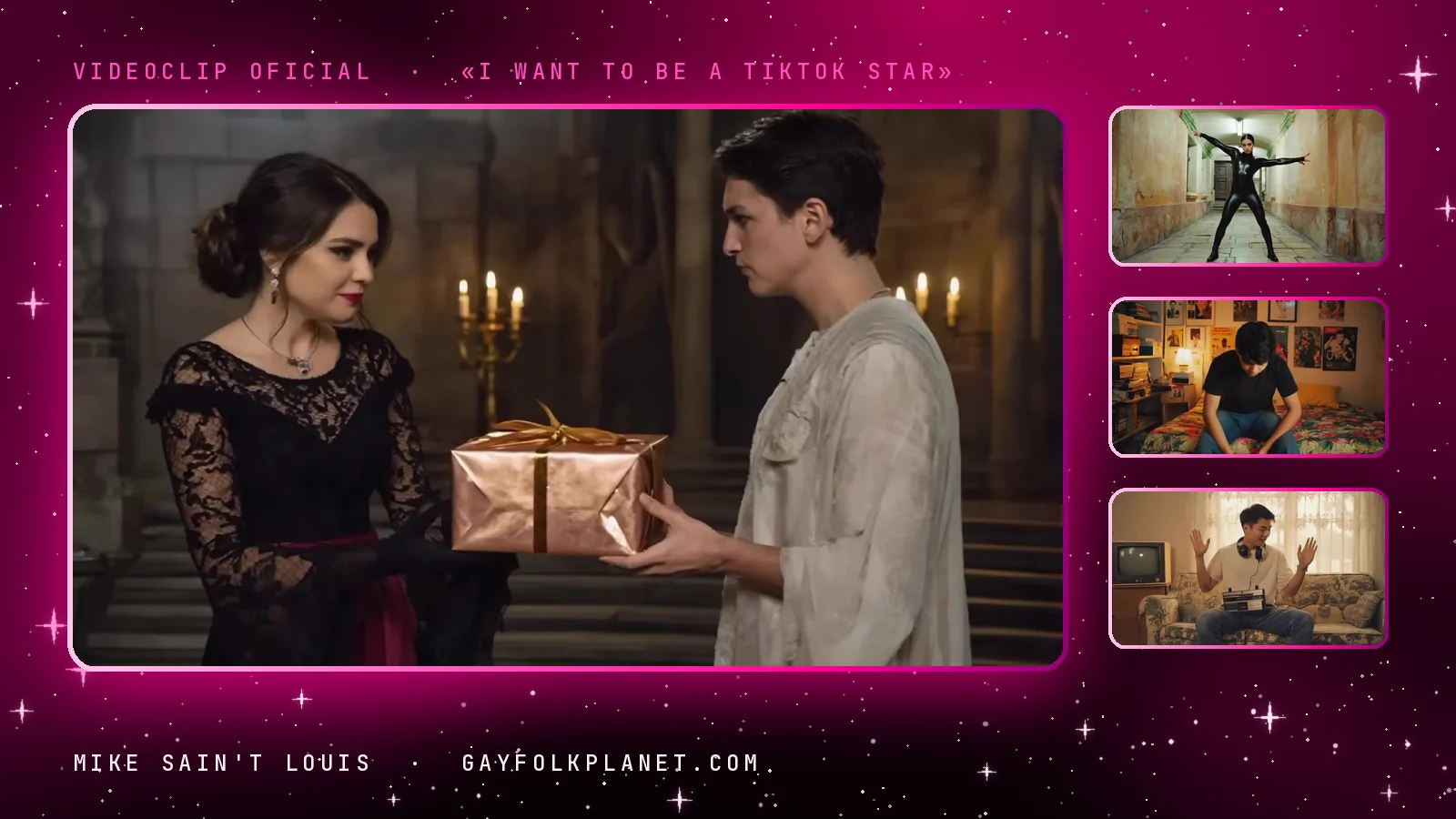 Fotogramas del videoclip oficial de «I Want to Be a TikTok Star», de Mike Sain't Louis