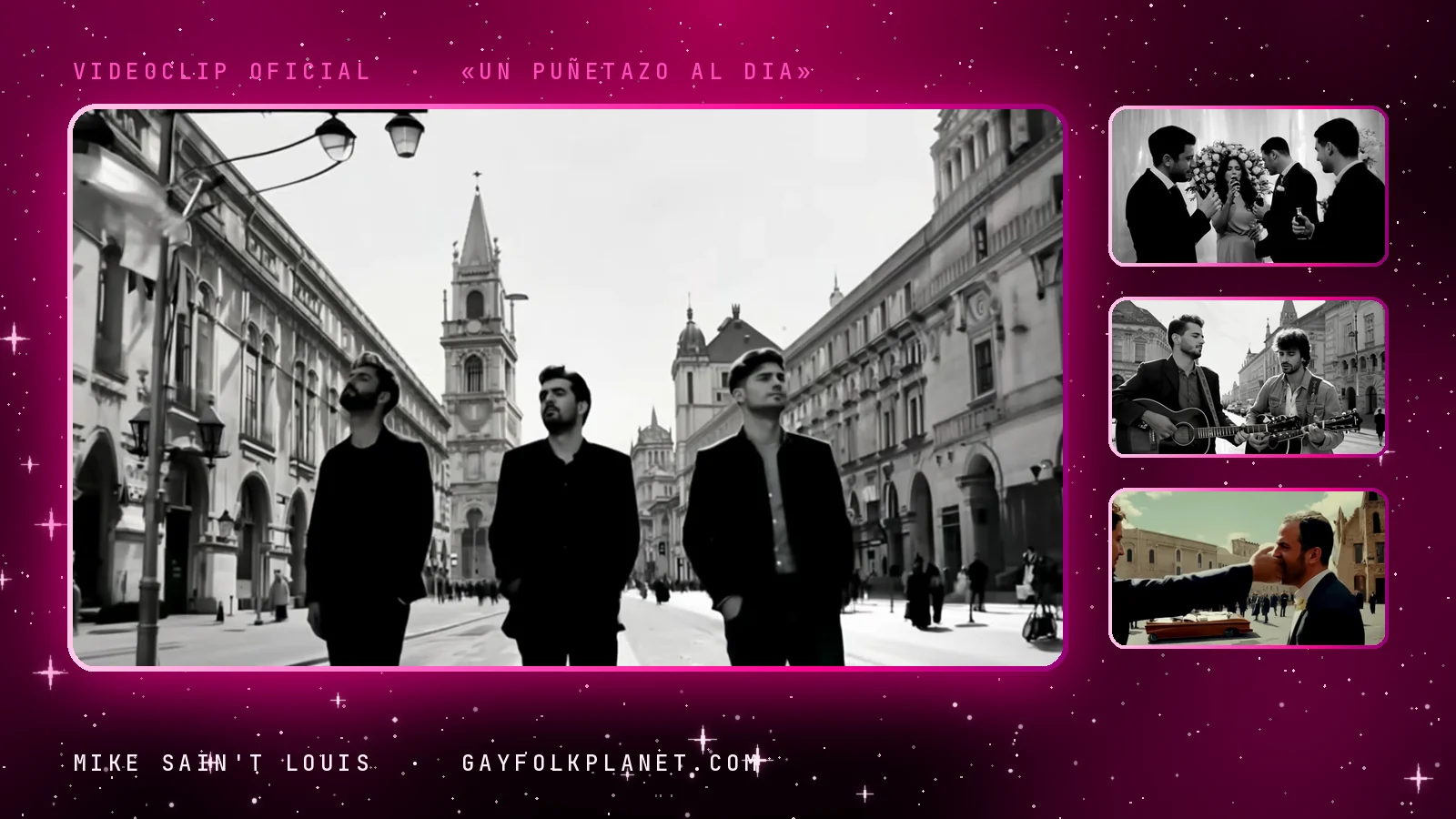 Fotogramas del videoclip oficial de «Un puñetazo al dia», de Mike Sain't Louis