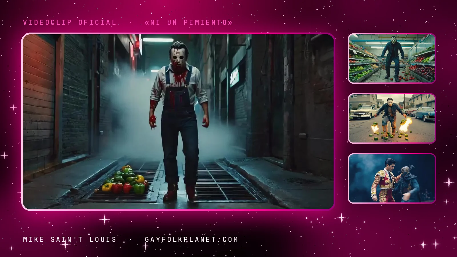 Fotogramas del videoclip oficial de «Ni un pimiento», de Mike Sain't Louis