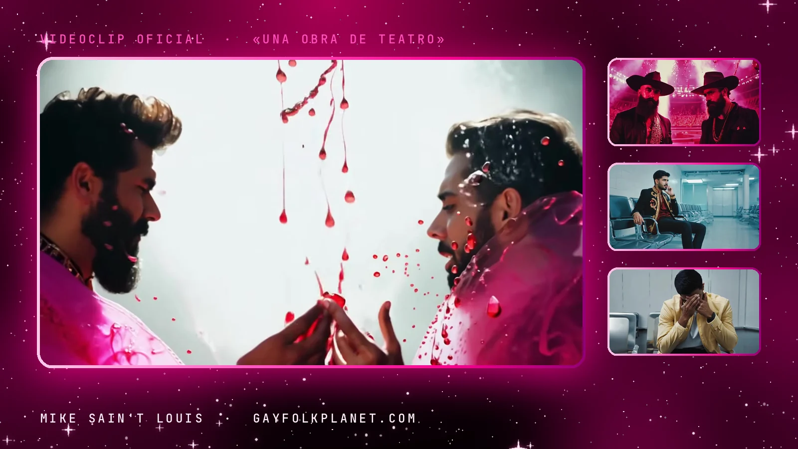 Fotogramas del videoclip oficial de «Una obra de teatro», de Mike Sain't Louis