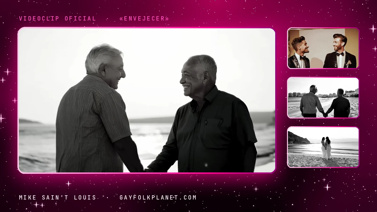 Fotogramas del videoclip oficial de «Envejecer», de Mike Sain't Louis