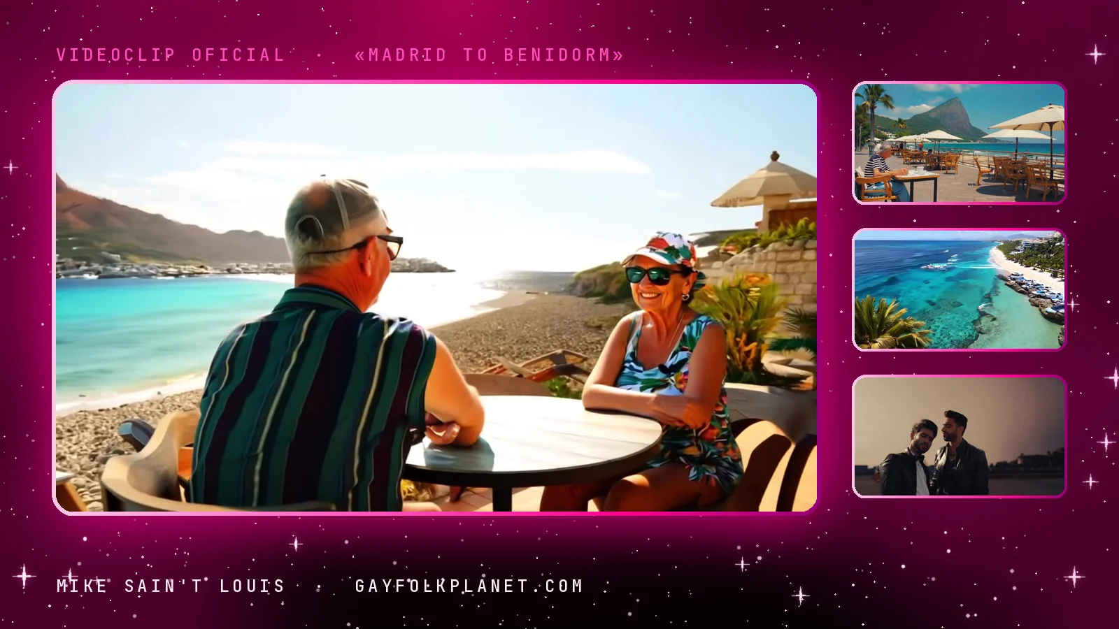 Fotogramas del videoclip oficial de «Madrid to Benidorm», de Mike Sain't Louis