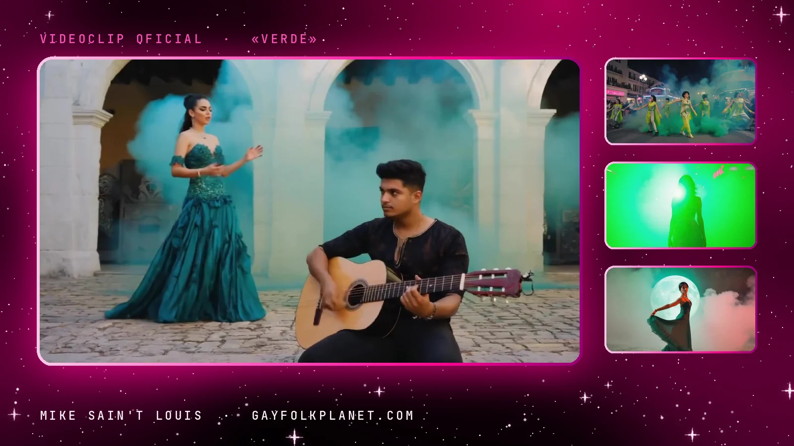 Fotogramas del videoclip oficial de «Verde», de Mike Sain't Louis