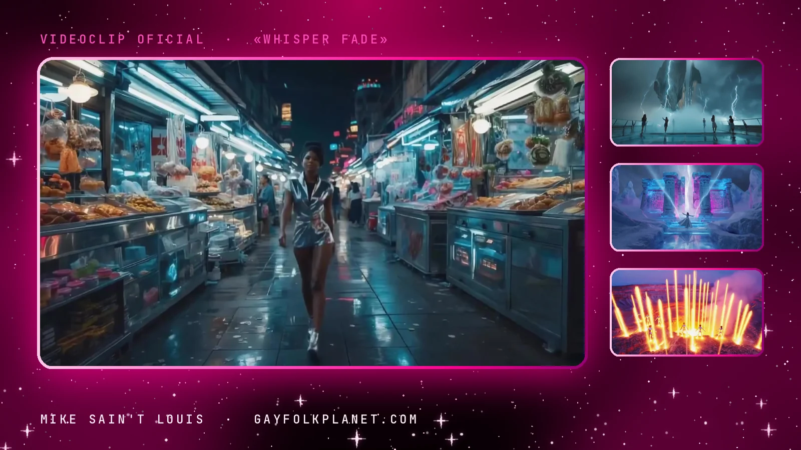 Fotogramas del videoclip oficial de «Whisper Fade», de Mike Sain't Louis