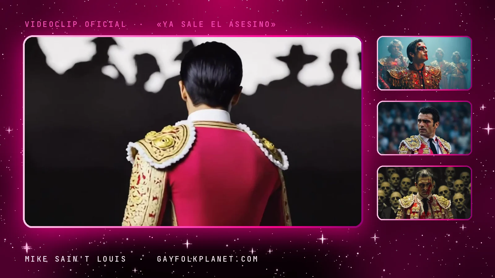 Fotogramas del videoclip oficial de «Ya Sale el Asesino», de Mike Sain't Louis