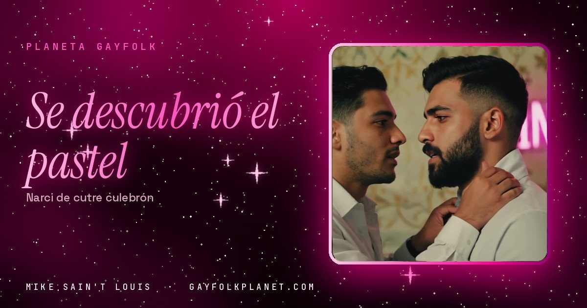 Fotograma del videoclip de «Narci de cutre culebrón»: dos hombres con barba, cara a cara y muy tensos, delante de un letrero de neón rosa que dice «infiel»