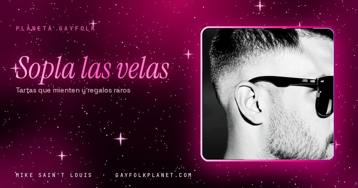 Fotograma en blanco y negro del videoclip de «Carta de recomendación», de Mike Sain't Louis, con un chico de gafas de sol, en la portada de «Sopla las velas»