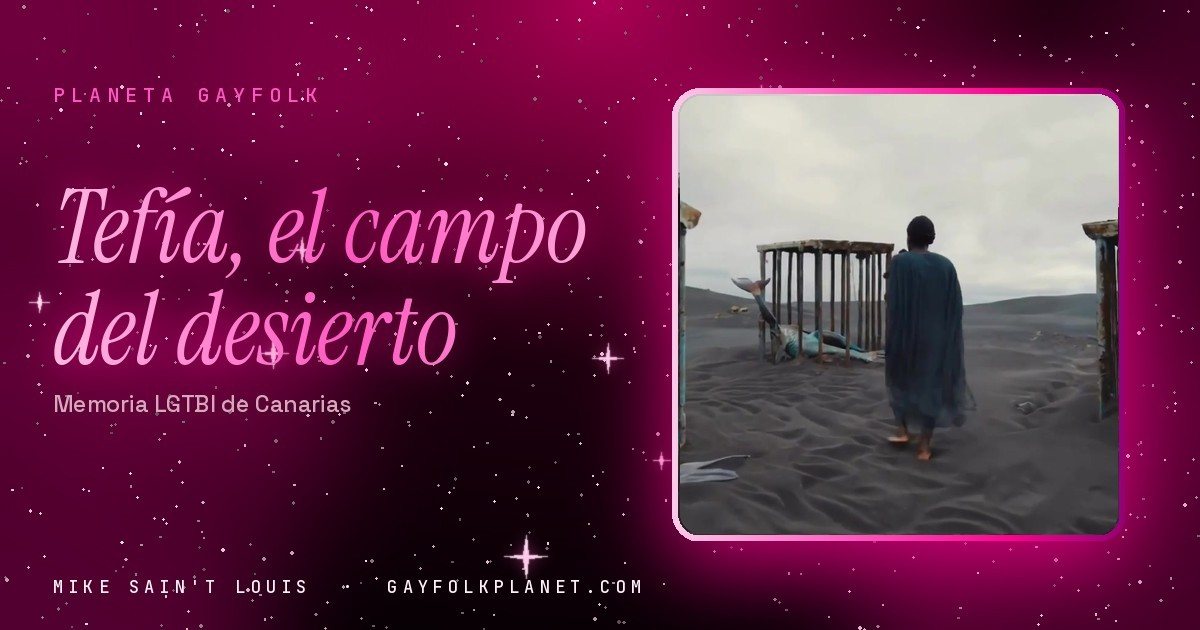 Fotograma del videoclip de «En Canarias no existen las sirenas», de Mike Sain't Louis, en la portada de «Tefía, el campo del desierto»
