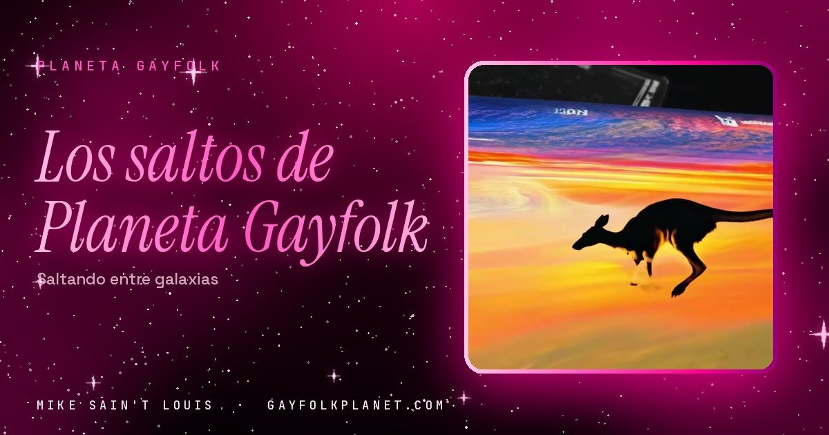 Fotograma de «Canguros»: la silueta negra de un canguro en pleno salto sobre un cielo de franjas naranjas, rosas y azules