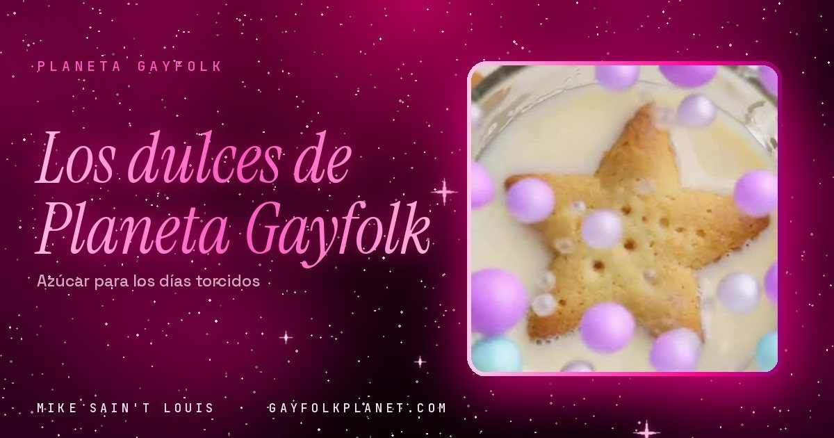Fotograma de «Lai»: una galleta dorada con forma de estrella flotando en un vaso de leche, rodeada de burbujas de color violeta